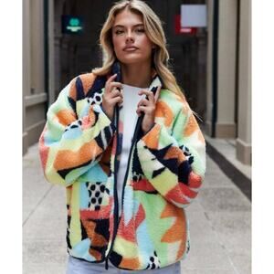 Rip Curl Sunny Point Polar Fleece Jacket Oversized, Size XS. Runs Large